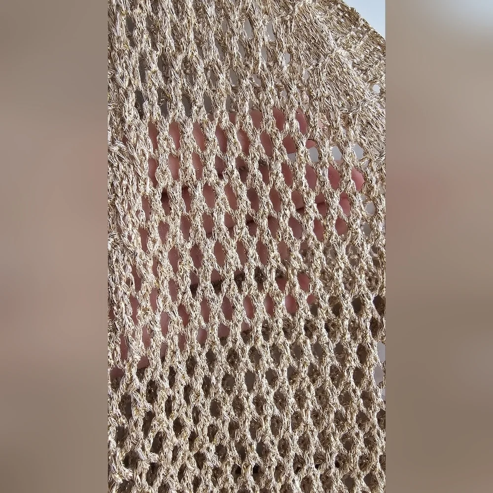 Yunika ITALY GOLDEN Beach Knit Dress Cover up Viscose Party Size L - Picture 3 of 5